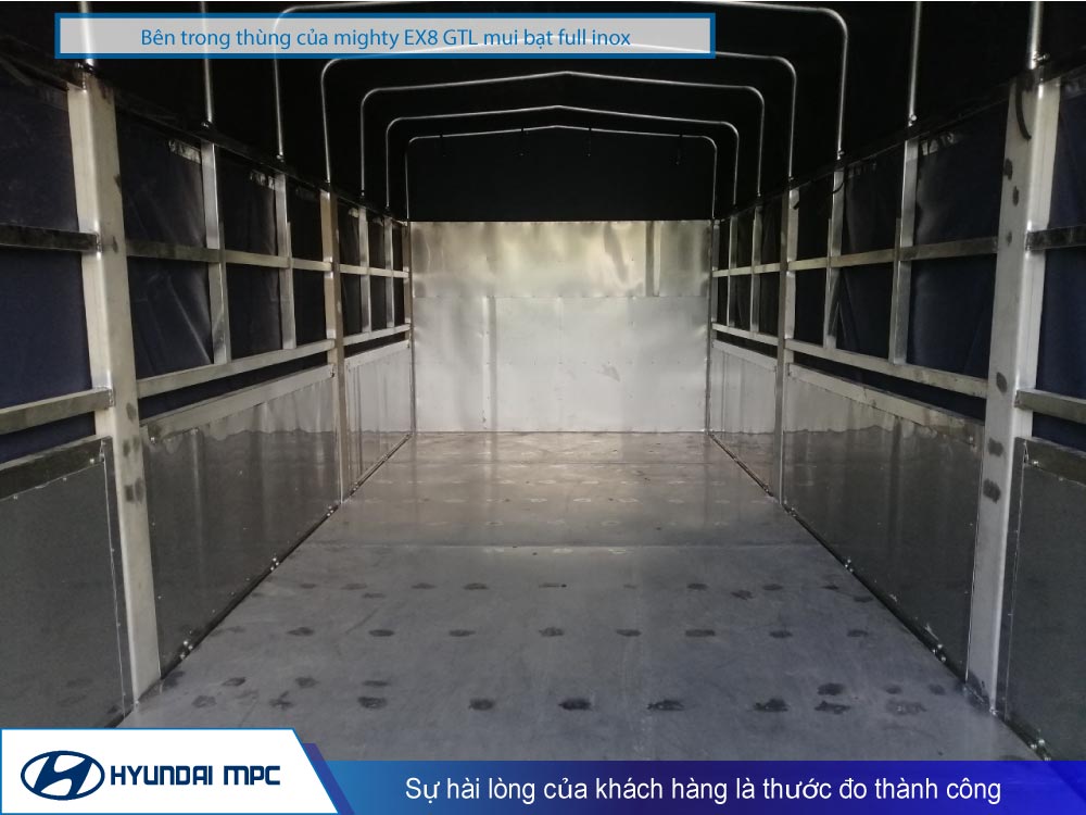 Hình ảnh Xe tải Hyundai EX8 GTL thùng mui bạt full inox